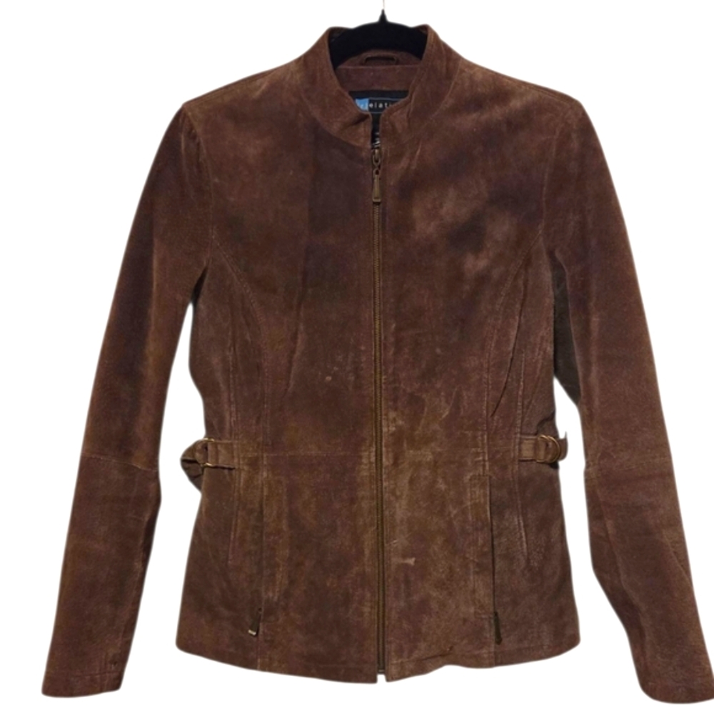 Relativity Brown Suede Zip Front Jacket - image 1